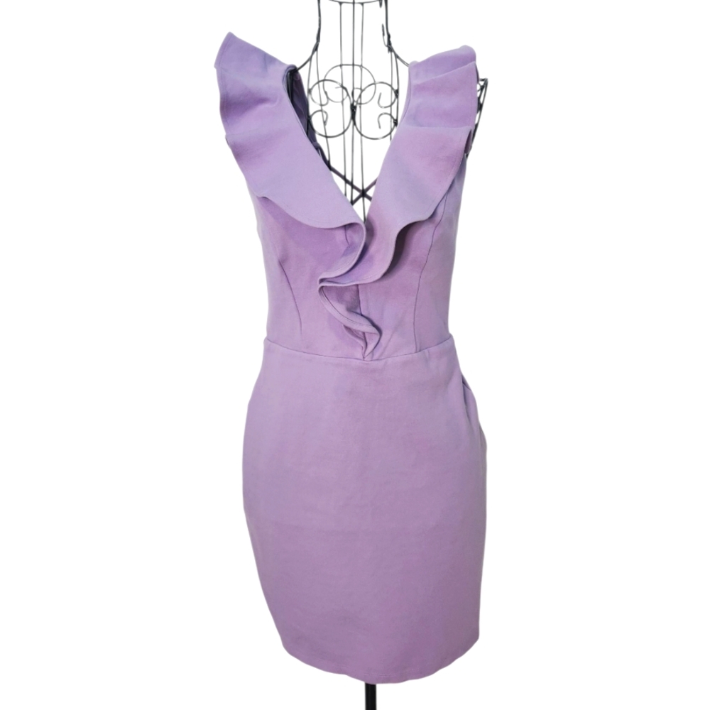 Elegant Lavander Ruffle Dress - Picture 2 of 5